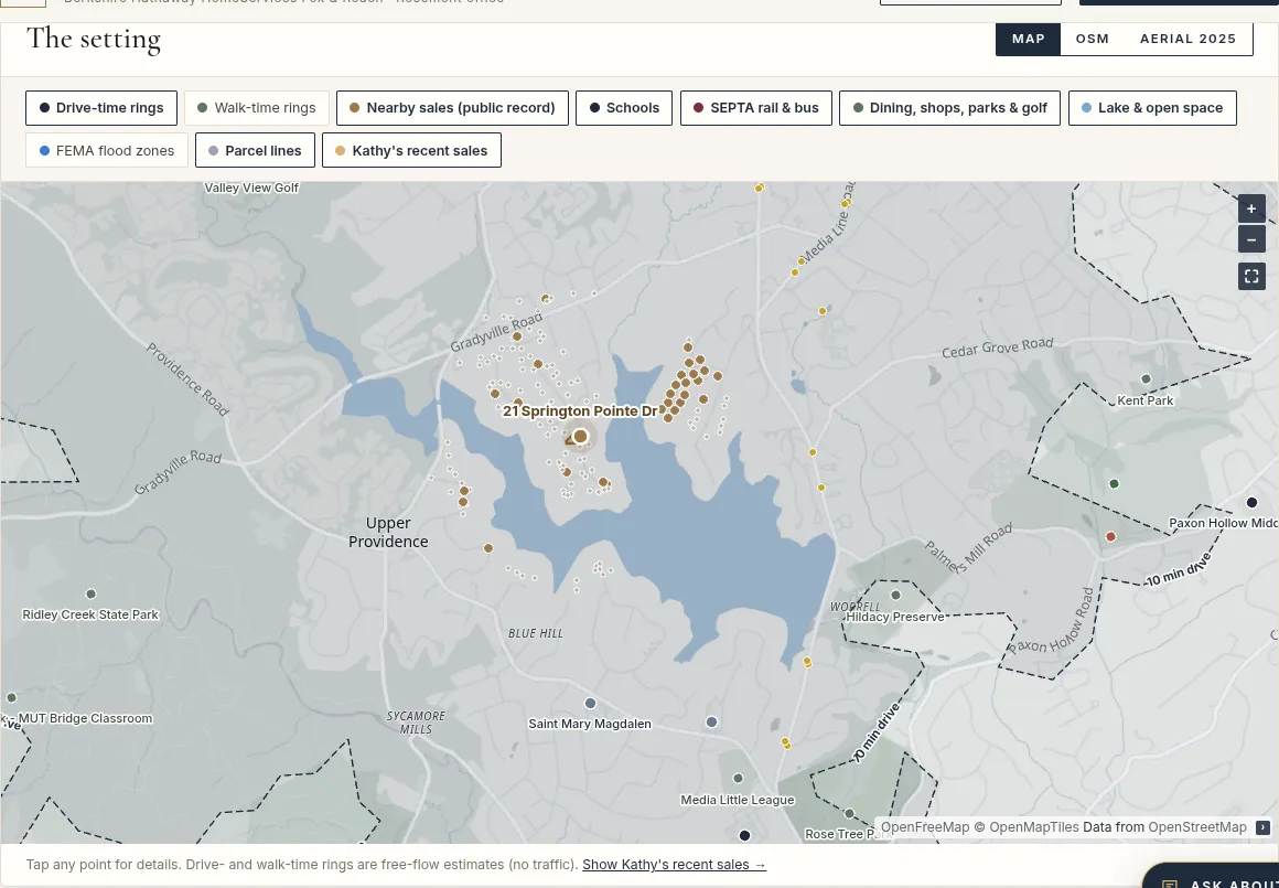 Interactive listing map